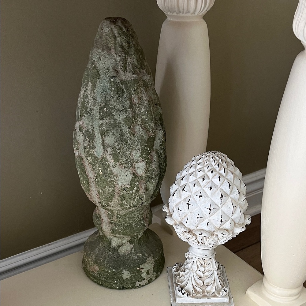 Artistic Green and White Sculptures